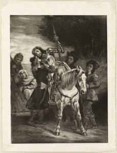 負傷したゲッツを介抱するボヘミアンたち 作： Eugène Delacroix
