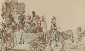 路上の劇団、1818年。 作： Eugène Delacroix