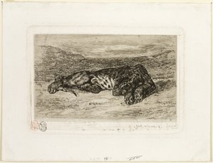 砂漠で休むトラ 作： Eugène Delacroix