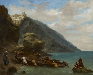 海辺からタンジールを望む 作： ウジェーヌ・ドラクロワ