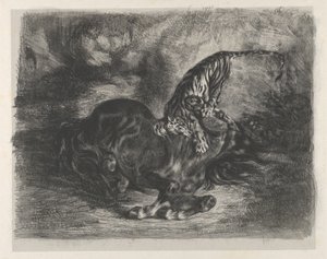 トラに倒された野生の馬, 1828., 1828. 作： Eugène Delacroix