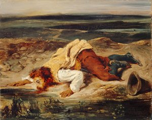 負傷した山賊ローマン シェパード、1825 年頃。 作： Eugène Delacroix