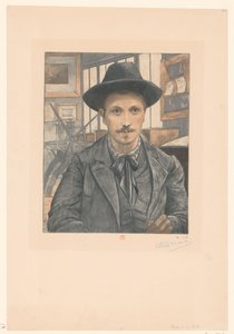 ウジェーヌ・デラートルの自画像 作： Eugène Delâtre (signed by artist)