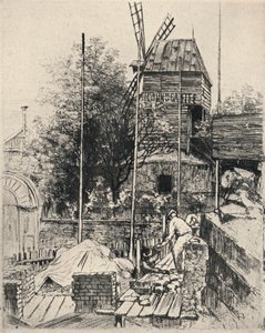 「モンマルトルのムーラン ド ラ ガレット」、1915 年 作： Eugène Delâtre