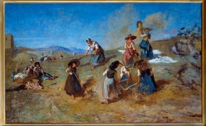 ユージン・フロマンタン（1820-1876）の収穫の絵 1875年 日0,78x1,2 m ルーアン、ボザール美術館（Musee des Beaux Arts 作： Eugène Fromentin