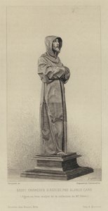アロンゾ・カノによるアシジの聖フランシスコの木彫像 作： Eugène Gaujean