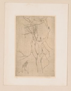 木と鷺 作： Eugène Joors (signed by artist)