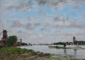 ドルドレヒト近くのムーズ 作： Eugene Louis Boudin
