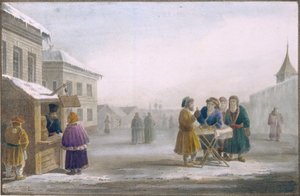 タバコ店のストリートタバコ売り、1825年