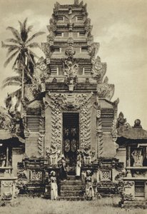 オランダ領、寺院、バリ（モノクロ写真 作： European Photographer