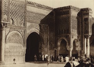 メクネス、宮殿の門、バブ・マンスール（モノクロ写真 作： European Photographer