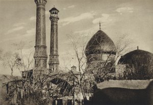 ペルシャ、テヘラン、アブドール・アシムの墓（モノクロ写真） 作： European Photographer