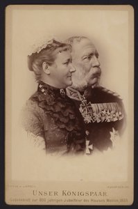ポートレート、ザクセン王アルベルトとその妻（元スウェーデン王女カロラ）（白黒写真 作： European Photographer
