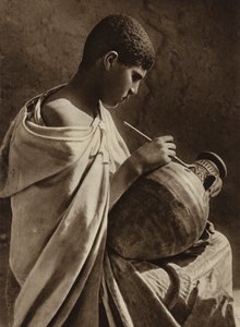 チュニス、陶芸家の見習い（モノクロ写真） 作： European Photographer