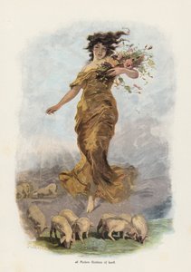 現代の幸運の女神（カラーリトグラフ） 作： European School