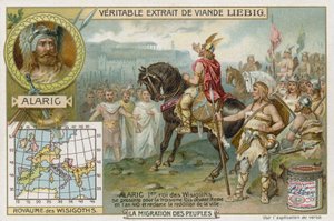 西ゴート族の王、アラリック1世は410ローマの降伏を受け入れる 作： European School