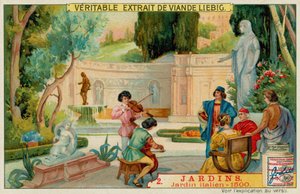 1500年代のイタリア庭園 作： European School