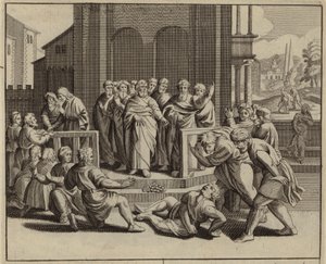 アナニアは聖霊に嘘をついた後、死にました（彫刻） 作： European School