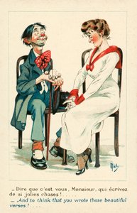 そして、あなたがその美しい詩を書いていると思うと！(カラーリトグラフ) 作： ヨーロピアンスクール