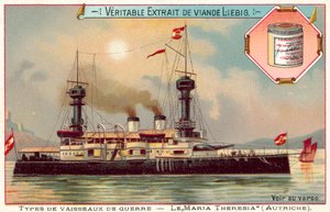 オーストリアの装甲巡洋艦「SMS Konigin Maria Theresia」（クロモリ写真 作： European School