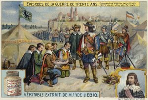 1638年、ブライザッハの町の鍵を受け取ったザクセンワイマールのバーナード 作： European School