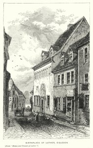 ルターの生家、アイスレーベン（版画 作： European School
