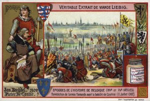 1302年のコートライの戦いの前のフランダース軍の祝福 作： European School