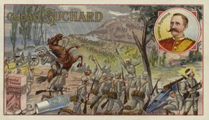 1899年10月20日、ボーア戦争のグレンコーの戦いでイギリス軍のウィリアムペンシモンズ卿が致命傷を負った 作： European School