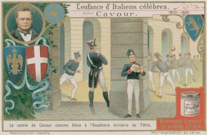 カブール伯爵、カミージョベンソはトリノの陸軍士官学校で学ぶ 作： European School