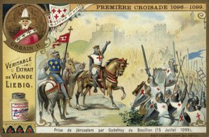 1099年7月15日、最初の十字軍、ブイヨンのゴッドフリーによるエルサレムの捕獲 作： European School