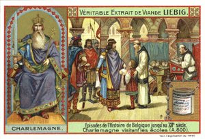 フランクの王、シャルルマーニュ、学校を訪問、800 作： European School