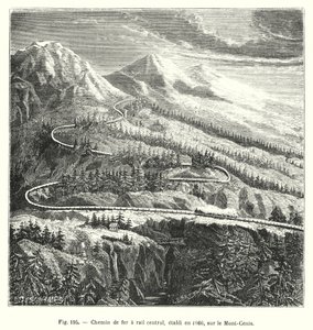 1866年に設立された中央鉄道、モン・セニの上で（彫刻作品 作： European School