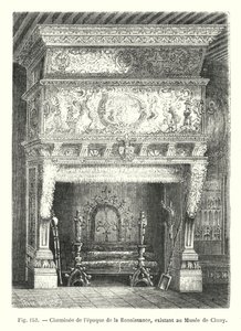 クリュニー美術館に現存するルネッサンス期の暖炉（彫刻作品 作： European School