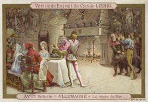 クリスマスのごちそう、ドイツ、15世紀 作： European School