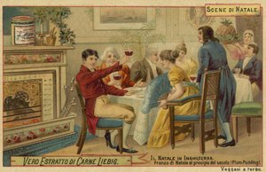 イギリスのクリスマス：梅プリンを提供