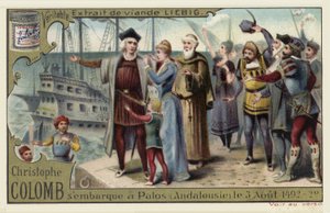 クリストファーコロンバスは1492年8月3日、スペインのパロスにある新世界への航海に乗り出します。
