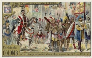 1493年4月15日、クリストファーコロンブスが勝利でバルセロナに参戦 作： European School