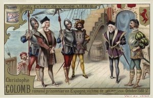 1500年10月、クリストファーコロンブスが囚人としてスペインに連れ戻されました。 作： European School