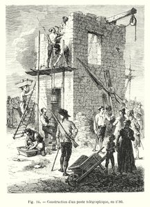 1793年に行われた電信局の建設（彫刻 作： European School