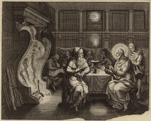 イエス・キリストとニコデモの会話（彫刻） 作： European School