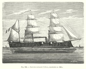 1865年に建造された装甲コルベット「アルマ」(彫刻) 作： European School