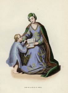 XVe Siecleの終焉の女神（カラー・エングレービング 作： European School