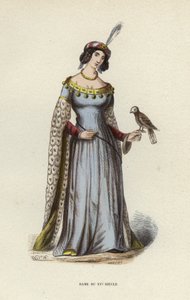 Dame Du XVe Siecle（カラー・エングレービング