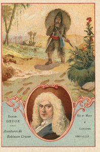 ダニエルデフォー、イギリスの小説家、ロビンソンクルーソーのシーン 作： European School