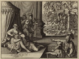 サムソンの髪を切るデリラ（彫刻） 作： European School