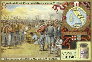 1860年5月11日、シチリア島マルサラの1000人の下船 作： European School