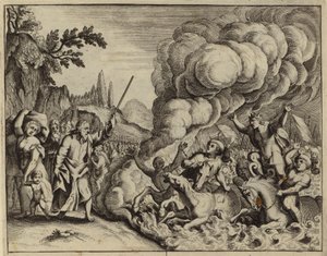 紅海の水域でのファラオの軍隊の溺死 (彫刻) 作： European School