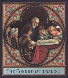 The Congregationalist (chromolitho) のコピーを読んでいる家族 作： European School