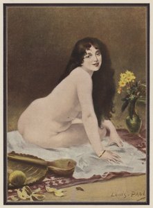 ファンタジー、敷物の上に座っている女性 (色リソ) 作： European School