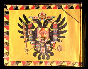ハプスブルク王朝の旗 1700年頃（絹絵） 作： European School